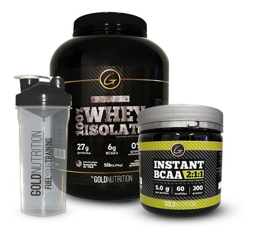 Pack Proteina - Whey Isolate 5 Lb + Bcaa 300g + Shaker