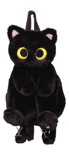 Lindo Animal De Peluche Gato Mochila Mochila Mochila Negro