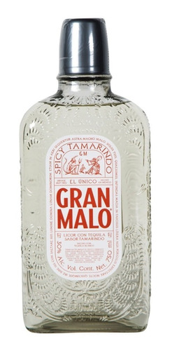 Imagen 1 de 1 de Botella Licor De Tequila Gran Malo Spicy Tamarido 750ml