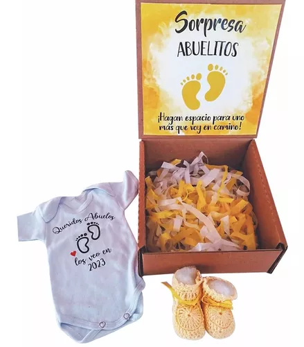 2 Cajas Sorpresa (anuncio Embarazo) Pañalero Para Abuelitos