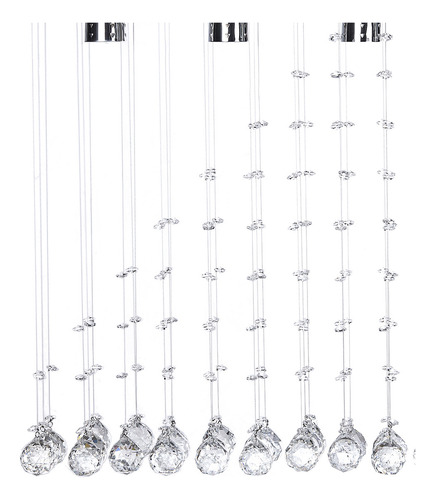 Candil De Cristal Cortado De Lujo Gamalux Williams Krystal Triangulo de 5 Luces GU10 Cromado