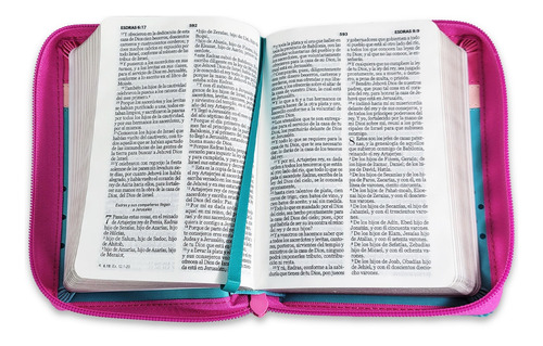 Biblia De Bolsillo Con Cierre Rv1960 Imit Piel Fucsia/blanco