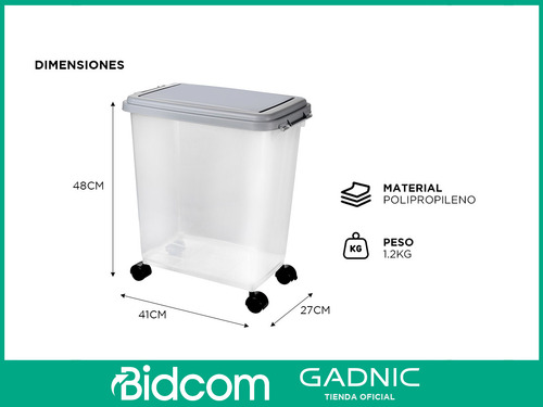 Contenedor Hermético 30l Gadnic Alimentos Perro Gato