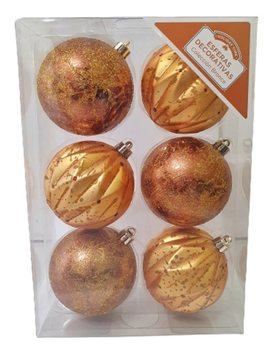 Esferas Decorativas Navideñas Coleccion Bronce Holiday Time