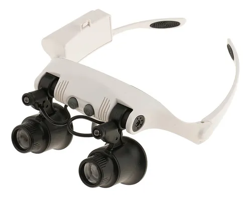 Visera De Cabeza De Doble Ojo Lupa Lentes De Luz Led 8