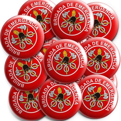Imagem 3 de 3 de Boton Brigada De Emergência Kit 10 Unidades