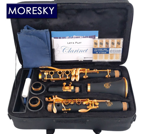 Clarinete En Sib, Oro Rosa, 17 Teclas, Clarinete Negro Sib K