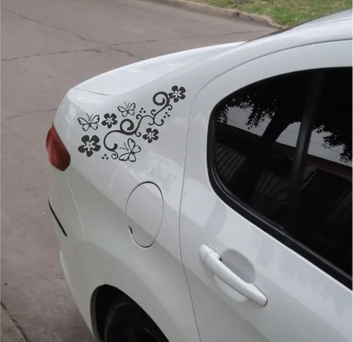  Ploteo Calco Flores Y Mariposas Tatoo Tuning Auto 60cm