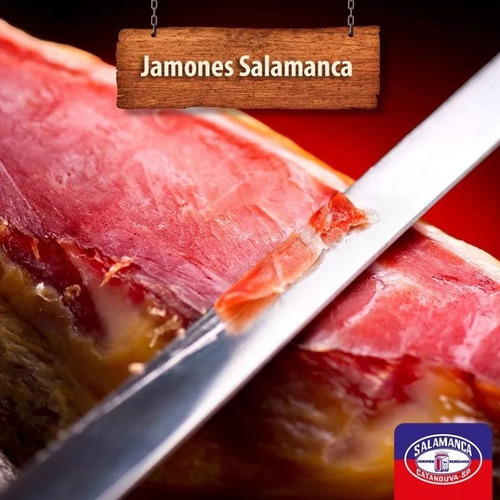 Jamon Salamanca ( 5,5kg ) + Suporte Premium + Faca Fiambre