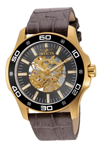 Relógio Invicta 17261 Pulseira De Couro Movimento Mecânico