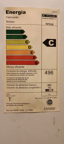 Heladera Philco Fr-be60bm - Para Reparar O Repuestos Blanco (Usado)
