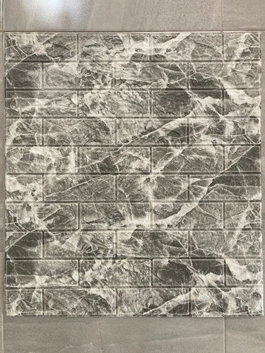 Pe Tapiz 3d Autoadhesivo Ladrillo -marmol Gris Individual Gris