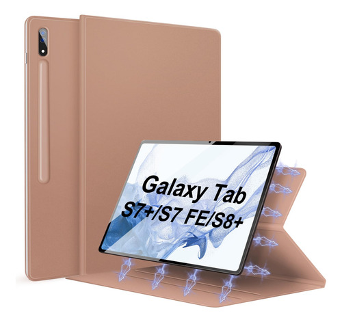 Funda Para Samsung Tab S7/s8 Plus Magnetica Rosa