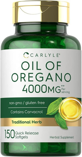 Oil Orégano +carvacrol Orgánico Puro Plus 4000mg 150u-antiox