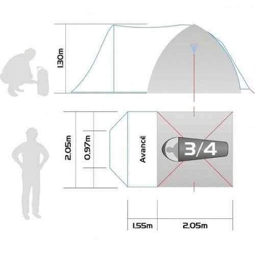 Imagem 10 de 10 de Barraca Camping 3/4 Indy Pessoas Teto Aluminizado Uv 2500mm
