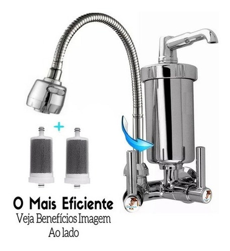 Imagem 3 de 7 de Torneira Gourmet Com Filtro Parede + 2 Refils