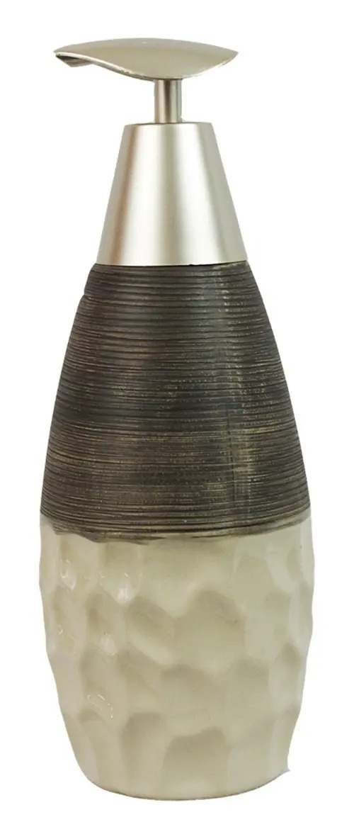 Dispensador De Jabon Elegante Decoracion Baño Ceramica Color Beige Dp2109-1-2
