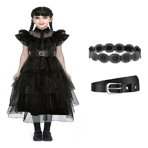 Disfraz De Wednesday Addams Para Niñas Fiestas Cosplay 