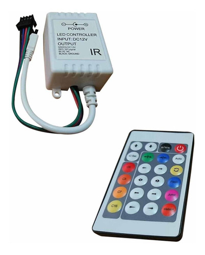 Control Infrarrojo Tira De Led Rgb Salida 8a - 12v