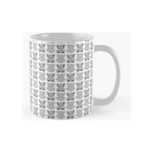 Taza Patrón De Elefante Gris Calidad Premium