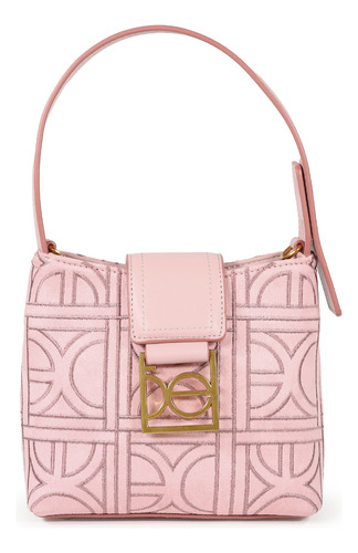Bolsa Hobo Cloe Para Mujer Textil Asa Larga Adicional Color Rosa