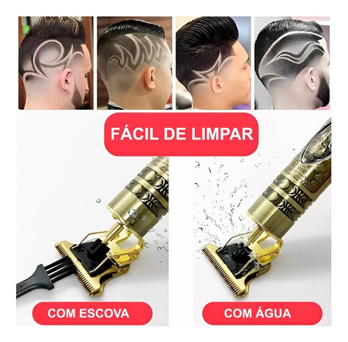 Maquina Raptorcom Maquininha De Cortar Cabelo Barbeador Eletrico Aparador De Pelos Acabamento Dragão Profissional