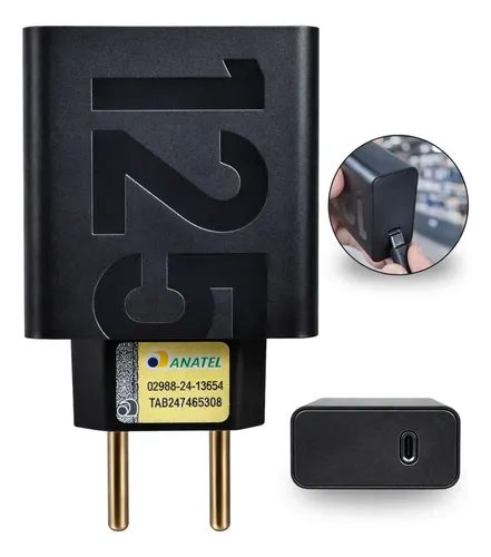 Fonte Carregador Turbo 125w Usb-c Bivolt Compatível Samsung Motor...