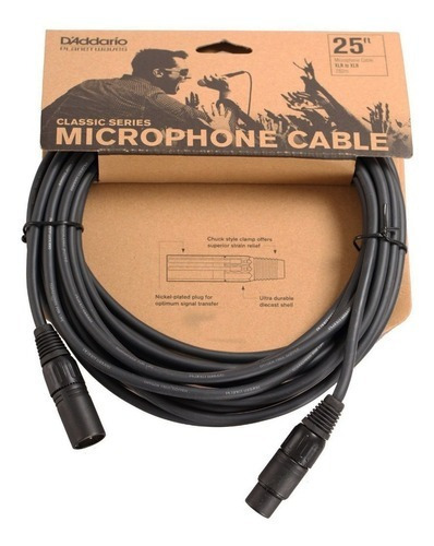 Cable Microfono Canon Daddario Pw-cmic-25  7,6 Mts  3 Pines