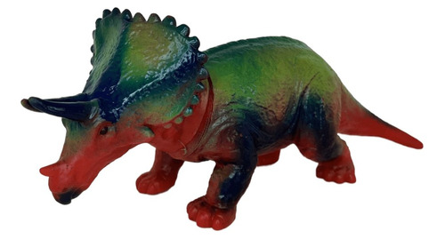 Dinosaurio De Goma - Triceratops Rojo