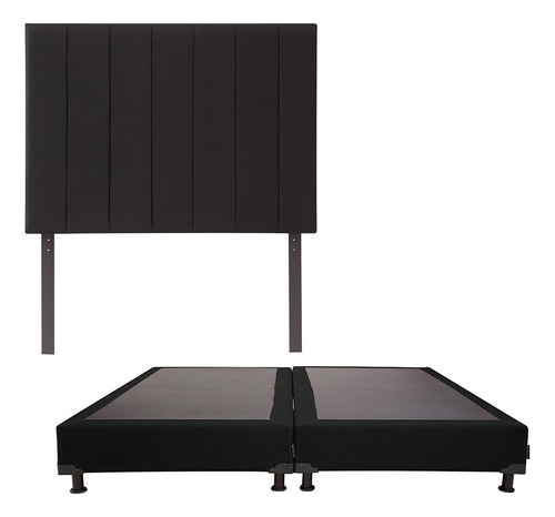 Cabecera King Size Dicasa Argos Negro + Box Dicasa Black