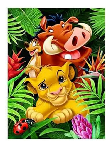 5d Pintura Por Diamantes Simba, Pumba Y Timon Decoracion