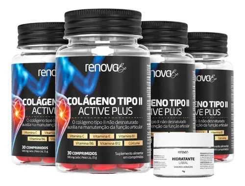 Kit 4x Colágeno Tipo 2 Renova Be Vitaminas B1 B6 B12 Vit C E