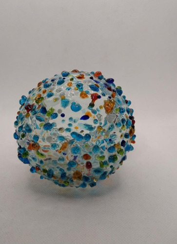 Florero Ollita Para Colgar, Vidrio Soplado 2pz Piedras