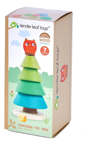 Juguete Apilamiento Del Arbol De Fuego Tender Leaf Madera Ax