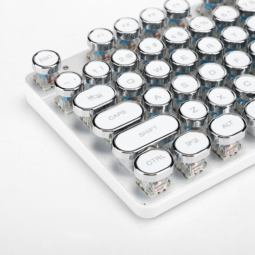 Teclado Mecánico Con Diseño Retro Redondo Fácil De Usar Ga
