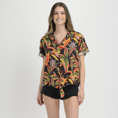 Blusa Manga Corta Rapport  Negro