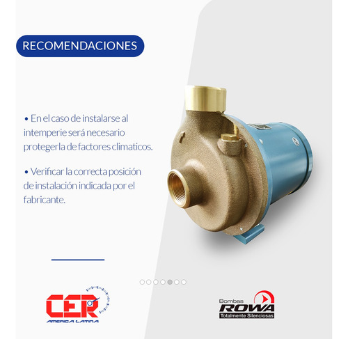 Bomba Circuladora Rowa Modelo 10/2 Sanitaria En Bronce 220v