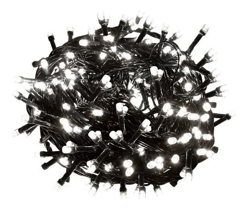 Tira Guirnalda Led Calida 10 Mts 100 Luces 220v Cable Negro 