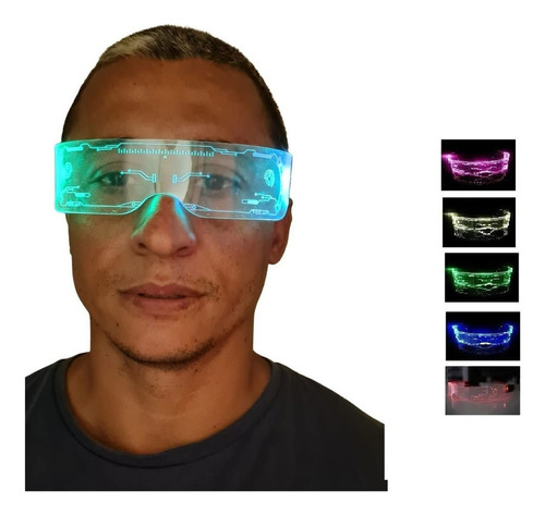 Gafas De Neón Led Para Fiesta De Cosplay Futurista Cyberpunk