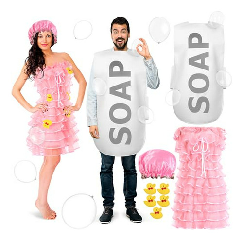 Disfraz De Loofah Y Jabón Para Parejas, 23 Pcs