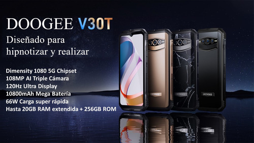 Doogee V30t - Celular Resistente 5g Doble Sim, Dualsim Libre