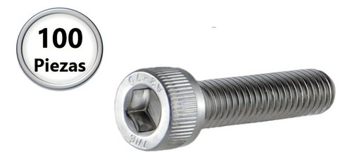 100 Tornillos Allen Cilíndrico Inox304 Din912 M5-0.80 X 5mm