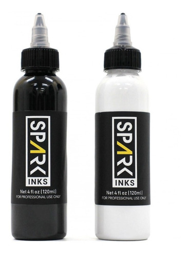 Set Tintas Tattoo Spark Ink 4oz (x2 Unidades) Black & White