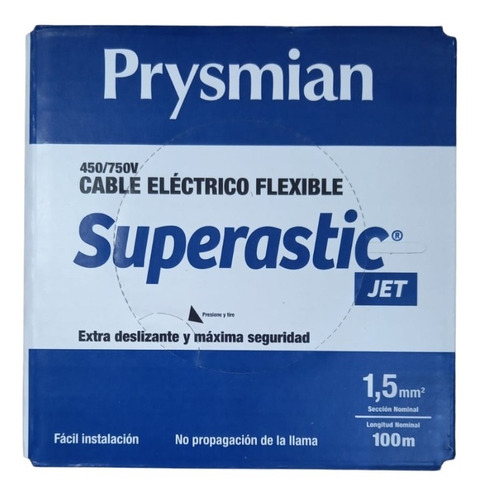 Cable Unipolar Prysmian 1.5 Mm² Superastic X 100mts
