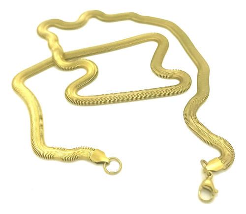 Corrente/colar Pele Cobra Aço Cirúrgico Inox Banhado Ouro 18 Cor Dourado