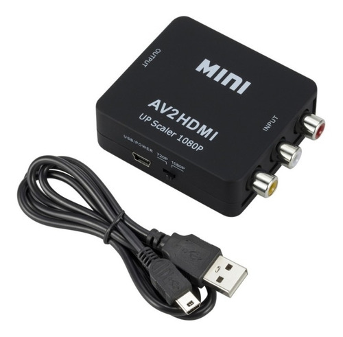Adaptador Convertidor Mini Av2hdmi Av A Hdmi Fhd 1080p/720p
