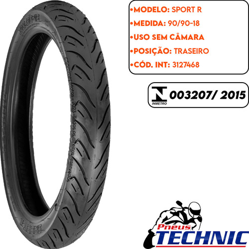 Pneu Traseiro Haojue Dk 150i 90-90-18 Sport R Technic