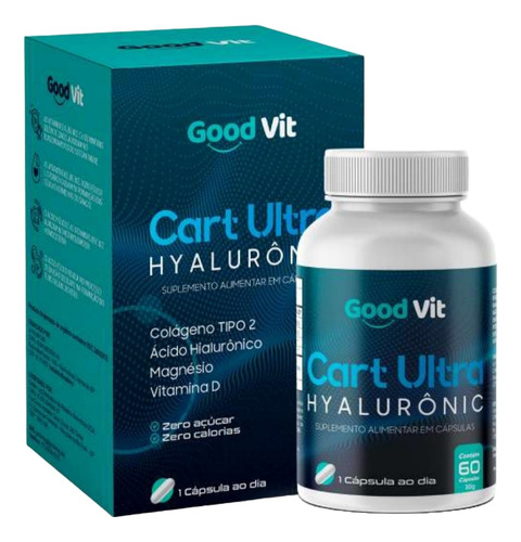 Cart Ultra Hyaluronic Suplemento - Good Vit C/60cp Sabor Sem sabor