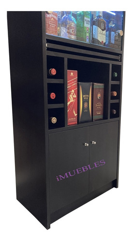 Imagen 4 de 9 de Bar Vitrina, Mueble Bar Vinera Cava Con Luces Led Rgb.