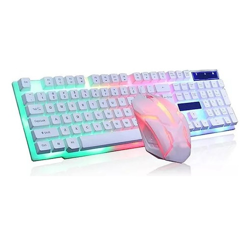 Combo Teclado + Mouse Luz Led Blanco